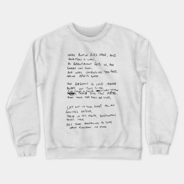 Love Will Tear Us Apart Lyrics Crewneck Sweatshirt by unknown_pleasures